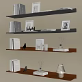 Modern Simple Bookshelf Luminous Board Storage Rack 3d model
