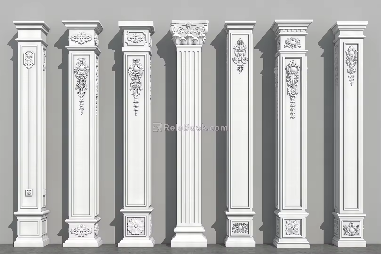 European style column Roman column corner column side column door head column 3d model