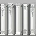 European style column Roman column corner column side column door head column 3d model