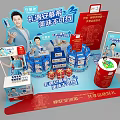 Commercial Display Equipment For Probiotic Products With Shelves And Promotion Posters