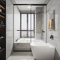 Modern Gray Bathroom Interior Design With Round Backlit Mirror Vanity Toilet And Shower Enclosure