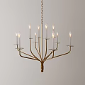 Elegant Gold Modern Chandelier With Multiple Arms And Candle Shaped Bulbs