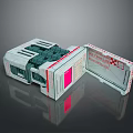 Open Computer Case Design Featuring Green Components Pink Panel And Red Labels