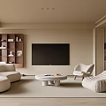 Multi-person Sofa Coffee Table Combination Single Casual Chair Dining Table and Chair Combination Solid Wood Dining Table Dining Chair Chandelier Sideboard Household Appliances 3d model