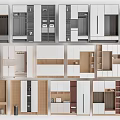 Modern Entryway And Side Cabinets With Wooden White Storage Shelves And Compartments