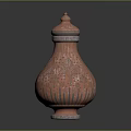 Copper Decorative Jar With Intricate Floral Patterns And Lid For Home Living