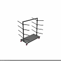 Heavy Duty Black Metal Storage Rack With Multiple Shelves And Rolling Casters