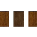 Three Different Colored Wooden Cabinet Doors With Natural Wood Tones