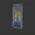 Ornate Wall Mounted Furniture With Carved Design Wooden Cabinet Base Vase Holding Fresh Flowers