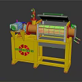 SYNERTECH Yellow Industrial Machine Featuring Rotating Drum And Steel Motor Frame 3d model