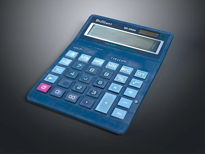 Brixton 8800 Blue Electronic Calculator With Numeric Keypad And Display Screen 3d model
