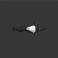 Modern White and Black Motorcycle with Red Rimmed Wheels Golden Shock Absorbers and Black Seat