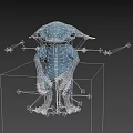 Blue Alien Like Game Movie Character With Large Ears And Long Claws