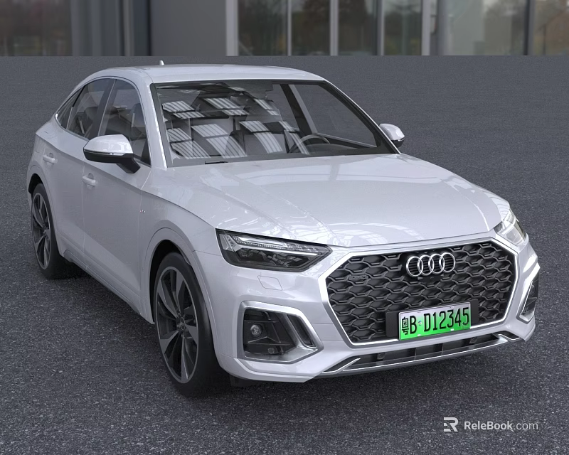 Stylish White Audi Sedan Featuring Modern Front Grille And LED Headlights 3d model