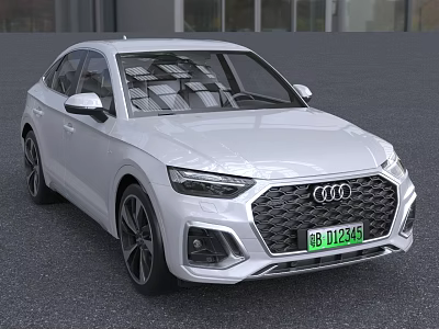Stylish White Audi Sedan Featuring Modern Front Grille And LED Headlights 3d model