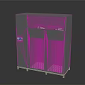 Industrial Gray Air Handling Unit With Ventilation Grilles And Control Panel