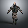 Detailed Futuristic Sci Fi Armored Suit With Helmet And Body Design Elements 3d model