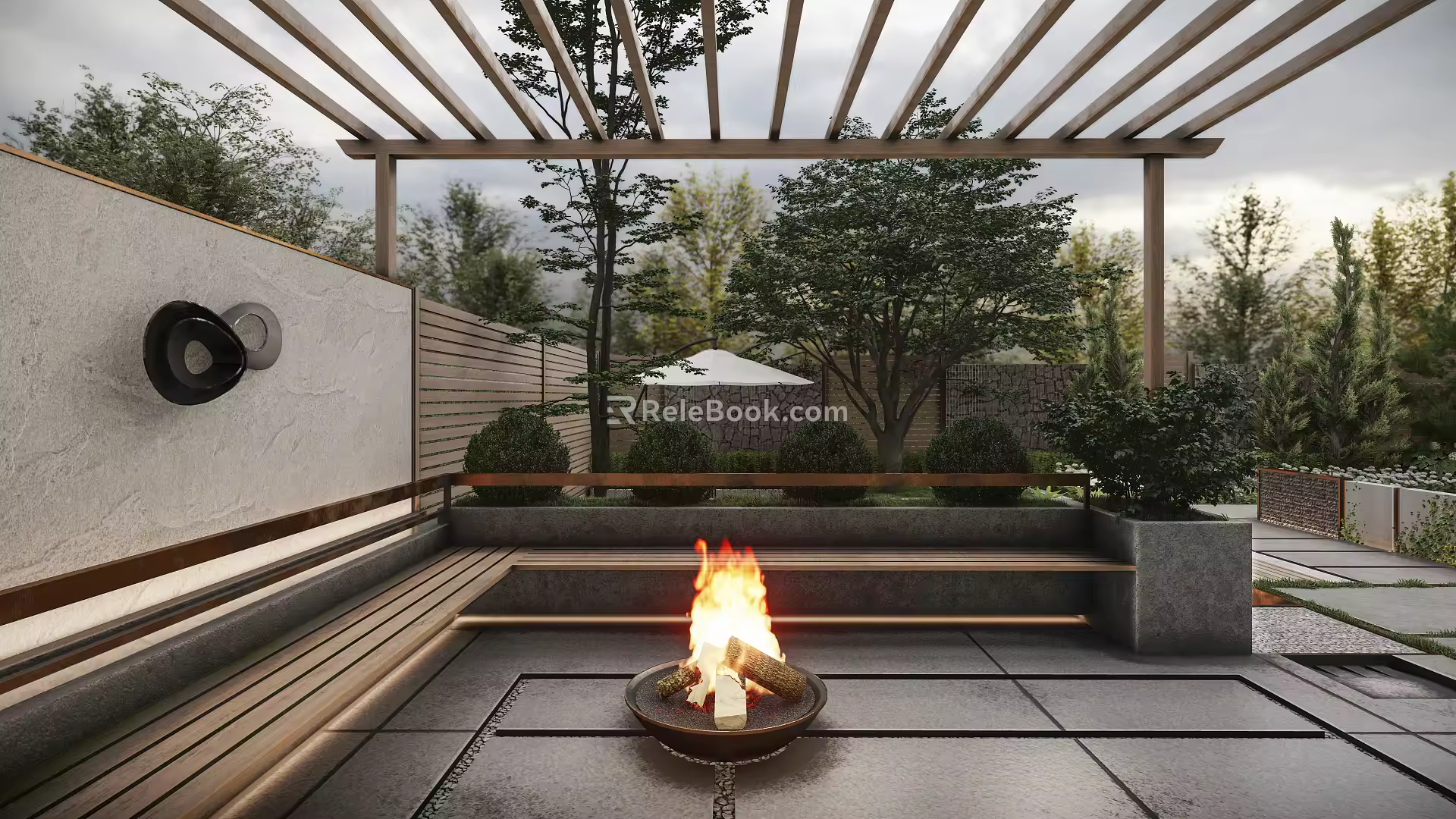 Modern Courtyard Garden 3d model