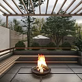Modern Courtyard Garden 3d model