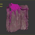 Red Layered Wooden Stone Structure With Natural Textured Surface And Patterns