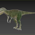 Detailed Green Dinosaur 3D Model With Open Mouth And Sharp Teeth 3d model