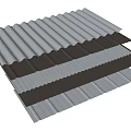 Corrugated Metal Sheets With Various Colors Stacked As Building Roofing Materials