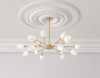 Log Cream Wind Chandelier 3d model