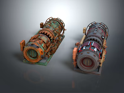 Industrial Equipment With Gear Mechanisms Pipe And Metal Structures 3d model