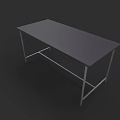Simple Modern Dining Table Set with Gray Tabletop and Metal Legs for Home Dining Room