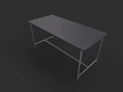 Simple Modern Dining Table Set with Gray Tabletop and Metal Legs for Home Dining Room 3d model