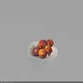Fresh Ripe Apples Pears Greengages and Peaches in Bowl Plate and Basket