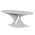 Elegant Modern Dining Table With Curved Wooden Base And Clear Glass Top
