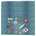 Nautical Themed Wall Decor Featuring Welcome Sign Ship Wheels Anchors Starfish And Fishing Nets