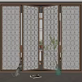 New Chinese-style screen partition screen 3d model