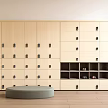 Sleek Modern Light Wood Wardrobe With Multiple Drawers Cabinets And Bottom Open Shelves