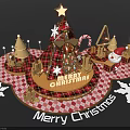 Christmas Photo Spot With Decorated Tree Star Snowflakes And Merry Christmas Sign