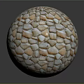 Decorative Spherical Ornament With Irregular Beige Brown Shell Fragments Textured Surface 3d model