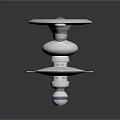 Futuristic Space Station Design Featuring Orbital Habitat Module Green Ecosystem Core And Stabilizing Thruster Legs