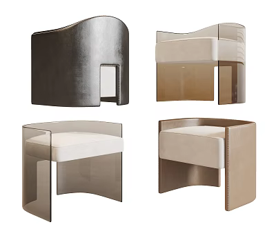 Modern Stylish Stools With Various Designs And Premium Materials For Home Decor 3d model