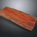 Natural Wood Stone Slab With Red Brown Texture And Natural Cracks Long Strip
