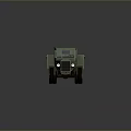 Olive Green Military Tank Featuring Heavy Armor Tracked Wheels And Long Cannon