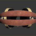 Stylish Wired Headphones With Red Headband Golden Ear Cups And Black Pads