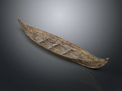 Vintage Handcrafted Wooden Canoe Classic Water Transportation Vehicle With Natural Design 3d model