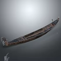 Antique Wooden Boat With Traditional Carved Ends And Rustic Vintage Design