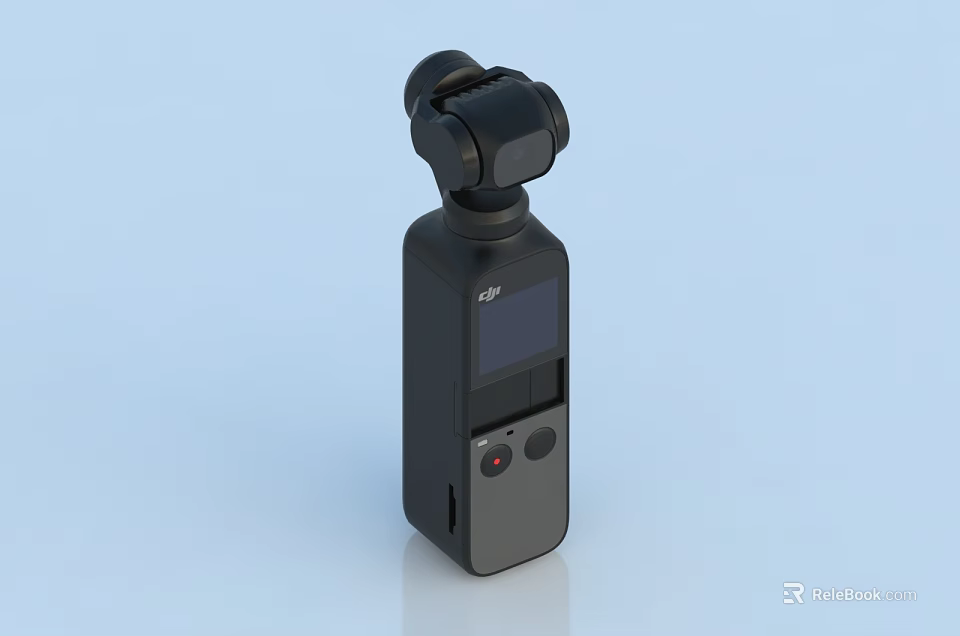 Handheld Gimbal Camera For Mobile Digital Photography With Stabilizer And LCD Screen 3d model 