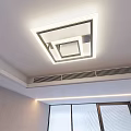 Modern Layered Ceiling Light with LED Strips and Ceiling Trim for Bright Indoor Illumination 3d model