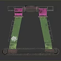 Heavy Duty Functional Vehicle With Green Tracks And Pink Top Frame Structure