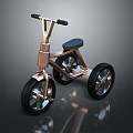 Modern Sleek Metal Tricycle Design With Black Seat And Stylish Wheels