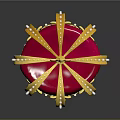 Luxurious Royal Crown Jewelry With Red Velvet Gold Frame Pearls And Colored Gemstones