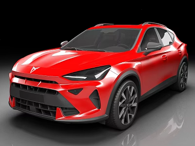 Red Modern SUV Crossover With Sporty Front Grille And Black Alloy Wheels 3d model